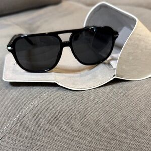Michael Kors Black Aviator-Style Sunglasses with Dark Lenses